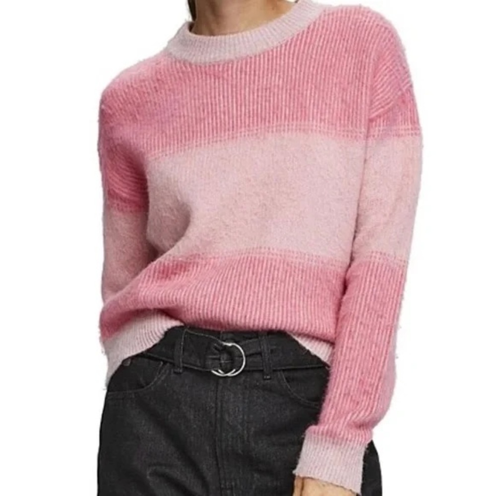 Scotch & Soda Pink Striped Crew Neck Sweater
